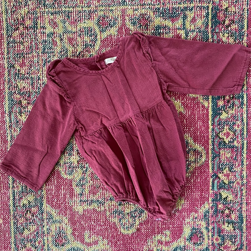 Baby Girl Long Sleeve Ruffle Onesie